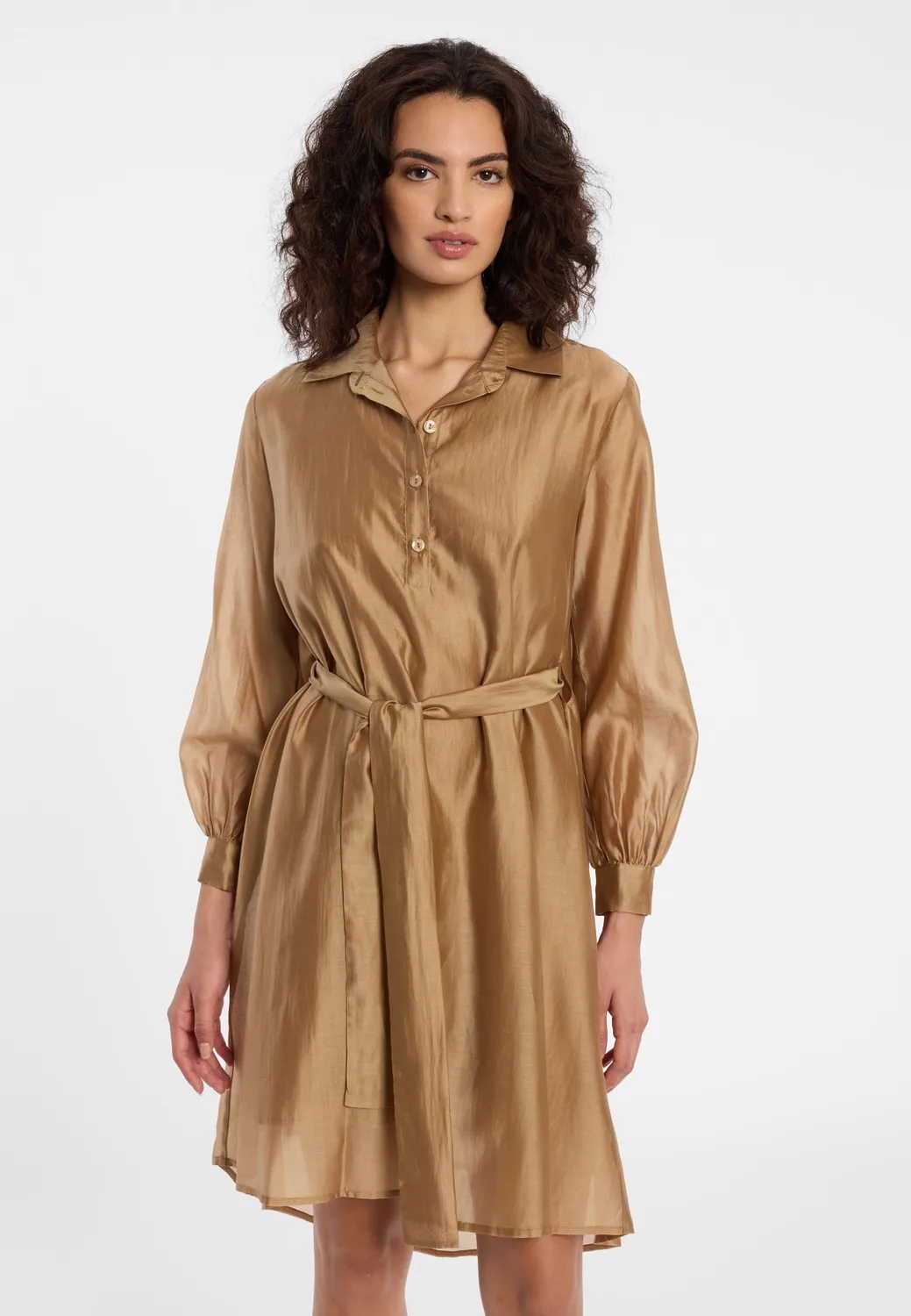 Ana Alcazar Dazah abito camicia cappuccino lyocell