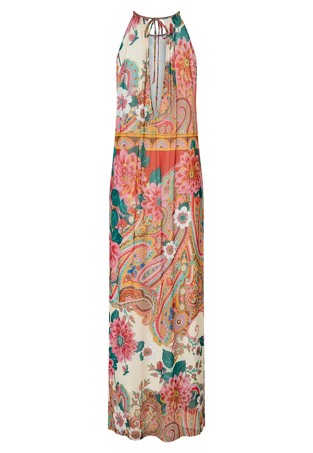 Ana Alcazar Kemoni abito lungo halterneck paisley