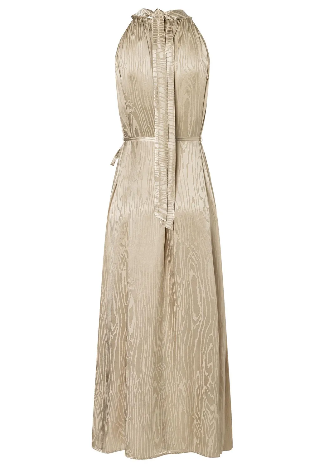 Ana Alcazar Zartea abito lungo satin oro