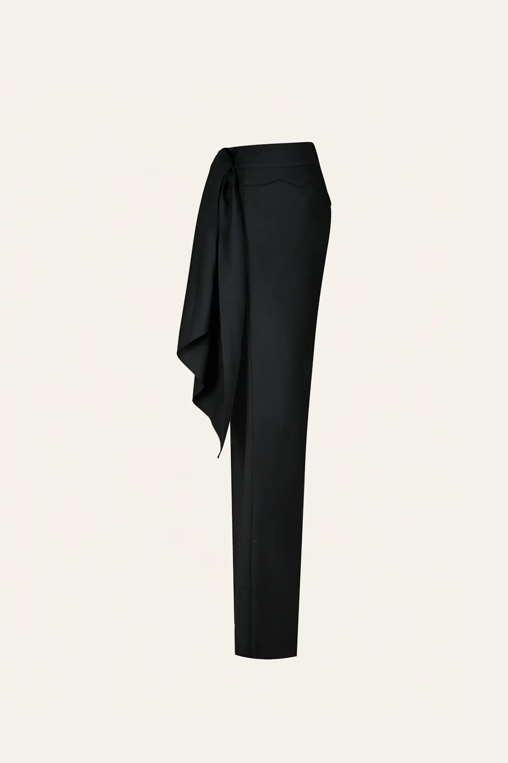 Johanna Ortiz Outlaw pantalone lana nero dritto