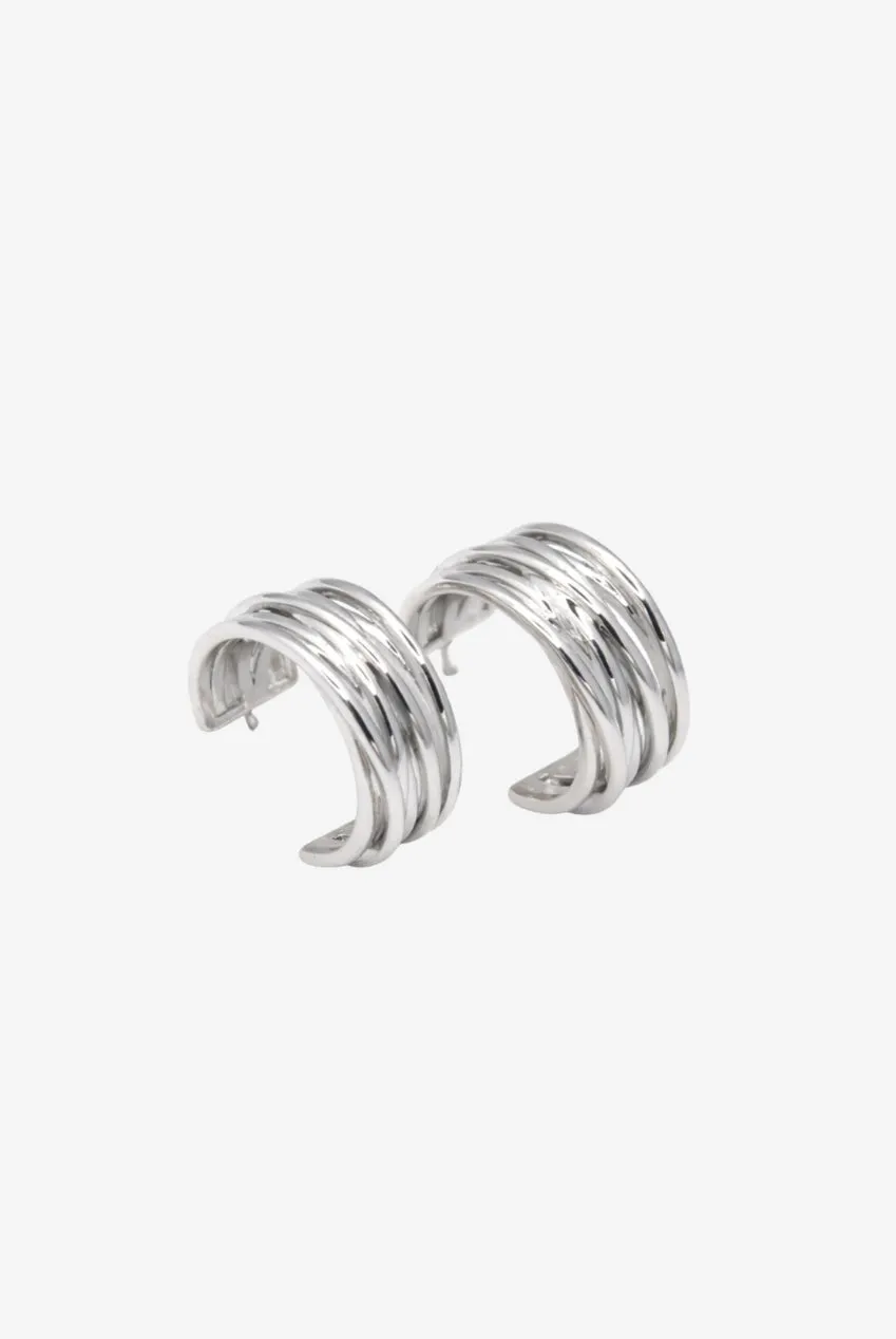 Uchi & Soto Nami Silver Twist orecchini argento onda