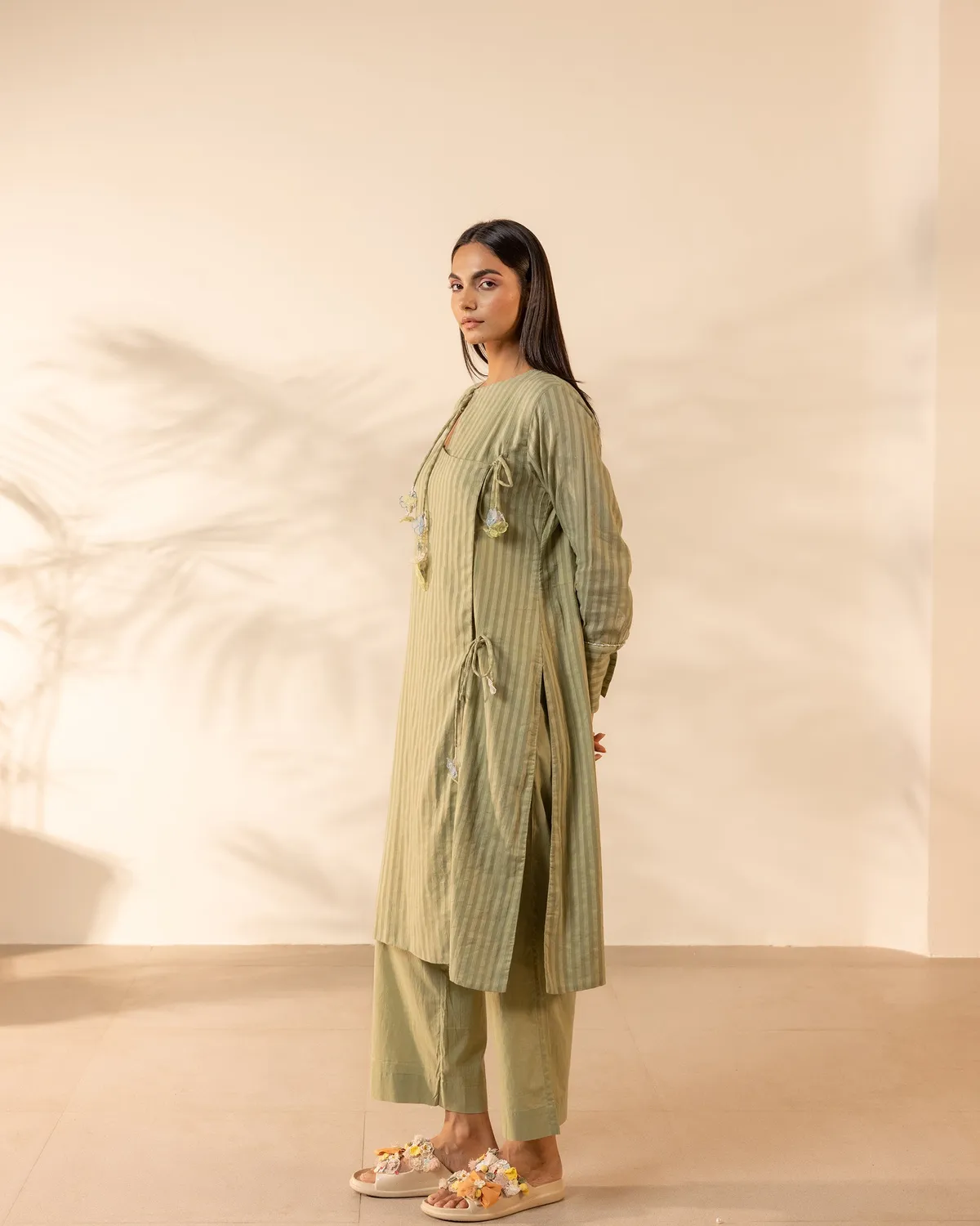 Our Dve Tangerine Honeydew coordinato verde cotone
