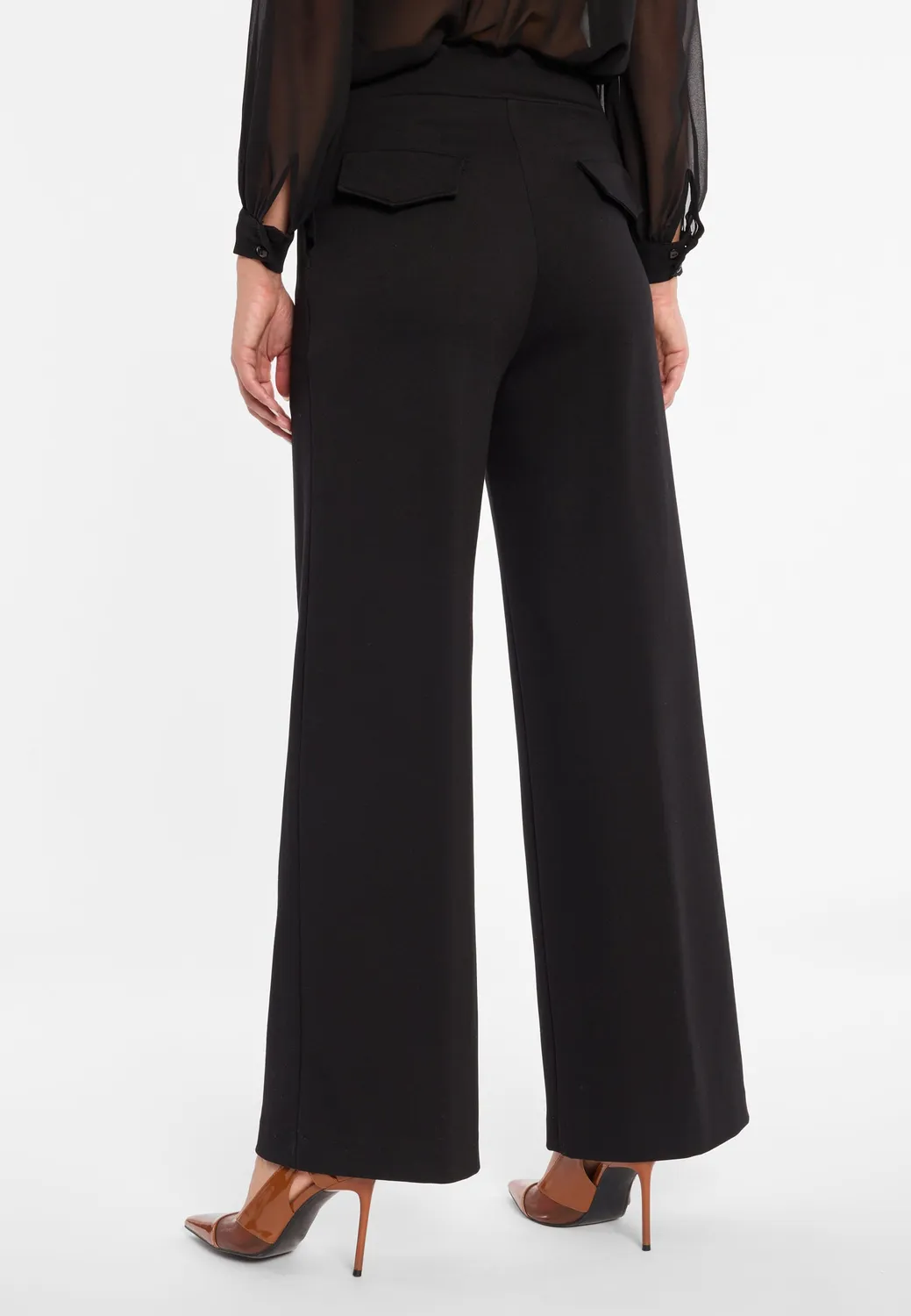 Ana Alcazar Aila pantaloni larghi pieghe beige