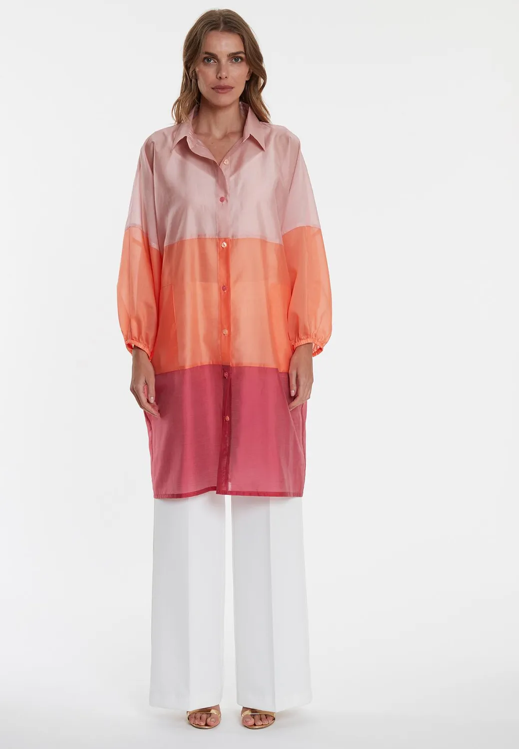 Ana Alcazar Waka camicia lunga lyocell multicolor