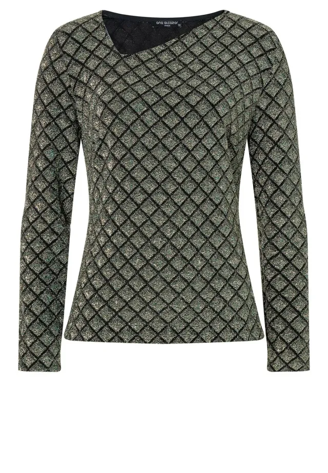 Ana Alcazar Sakony top lurex nero oro