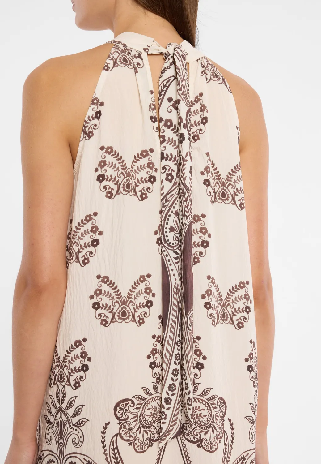 Ana Alcazar Doreyu abito lungo paisley marrone
