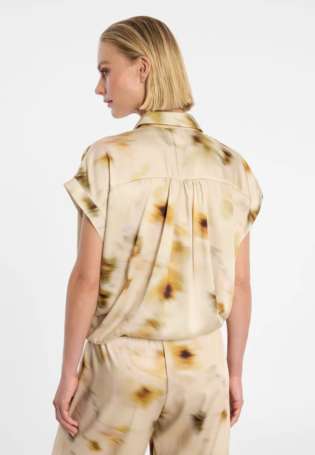 Ana Alcazar Draia camicia satin fantasia beige