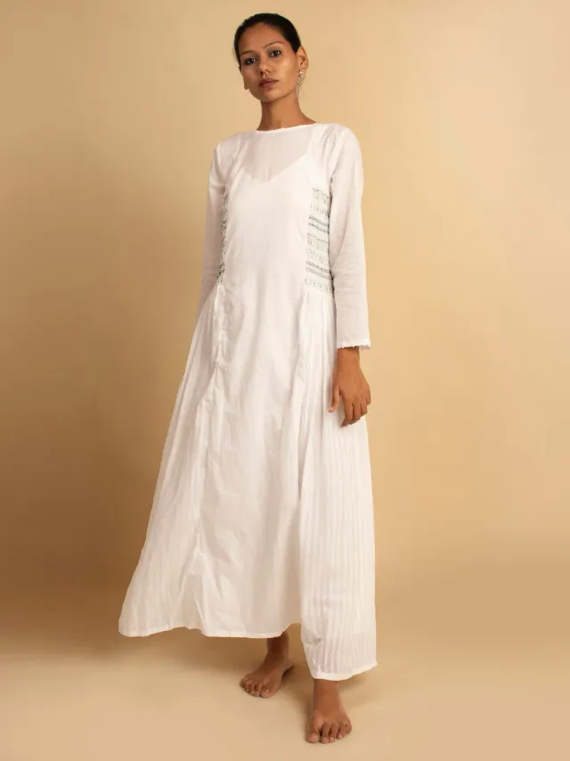 Our Dve Diba Dress vestito bianco cotone manica lunga