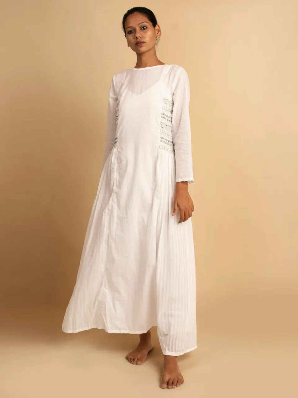 Our Dve Diba Dress vestito bianco cotone manica lunga