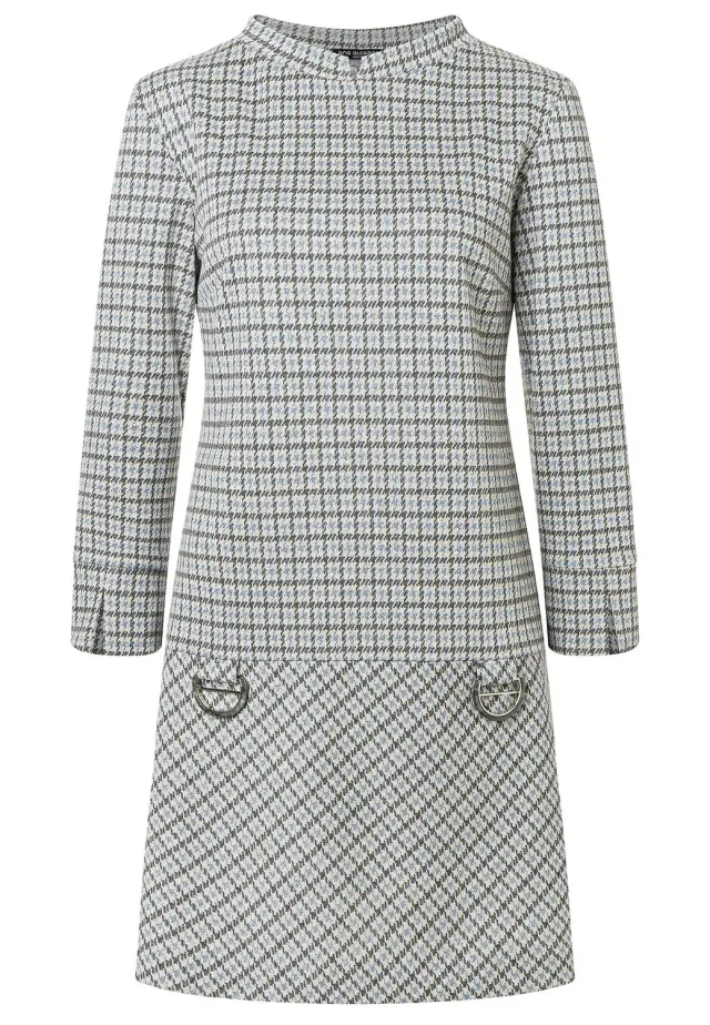 Ana Alcazar Sodea vestito svasato corto pied-de-poule lurex