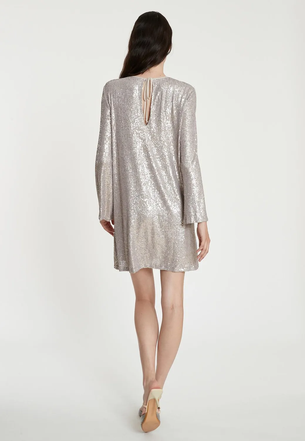 Ana Alcazar Tadyra abito paillettes argento