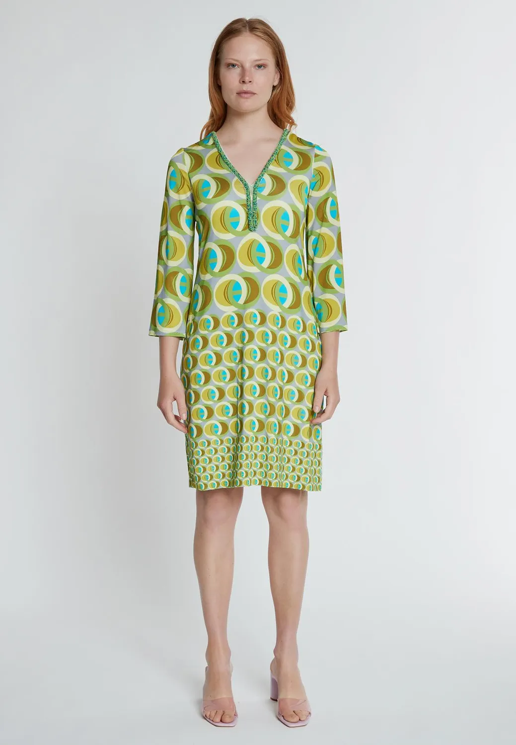 Ana Alcazar Kidly vestito tunica fantasia verde