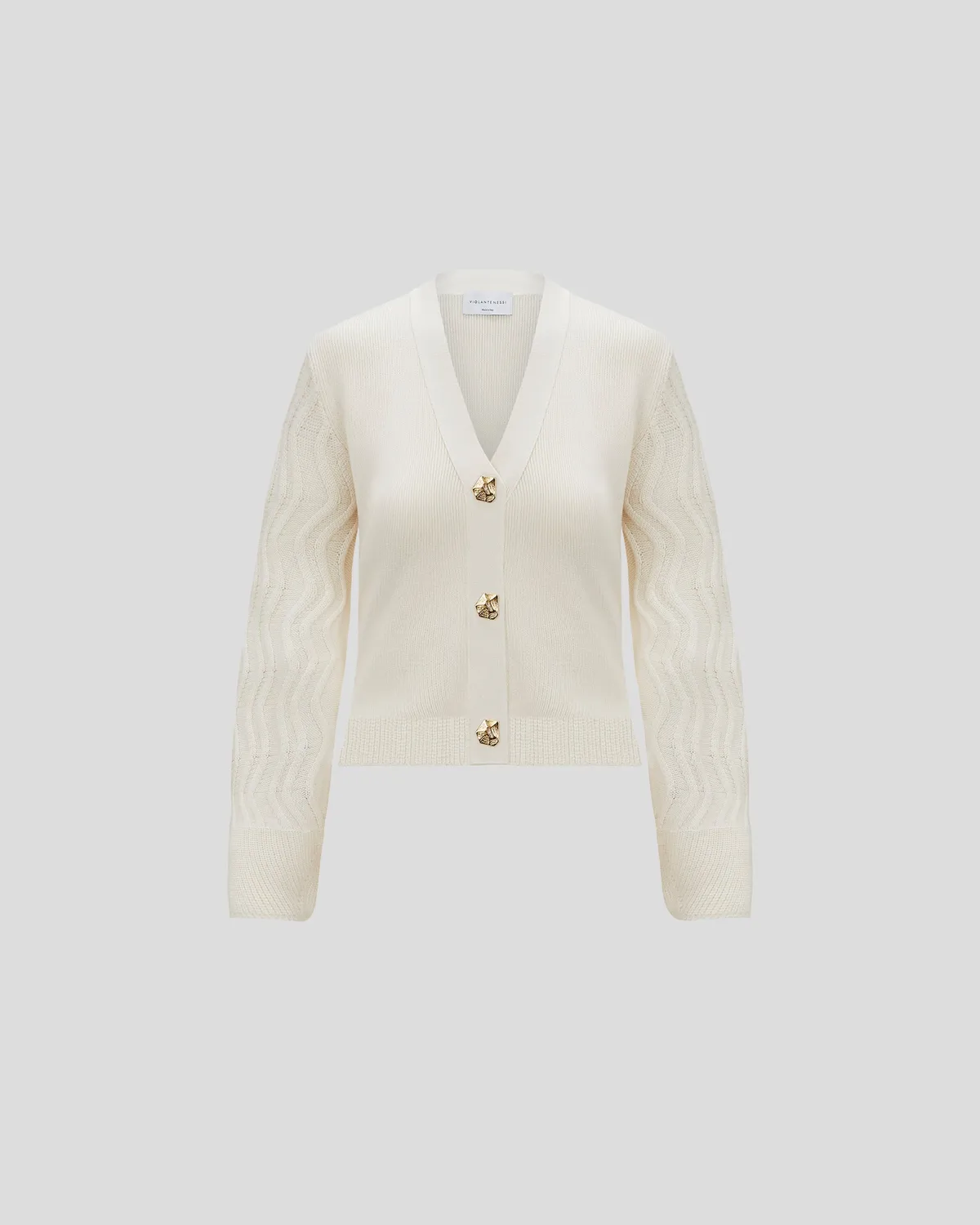 Violante Nessi Wei Wei cardigan avorio scollo V