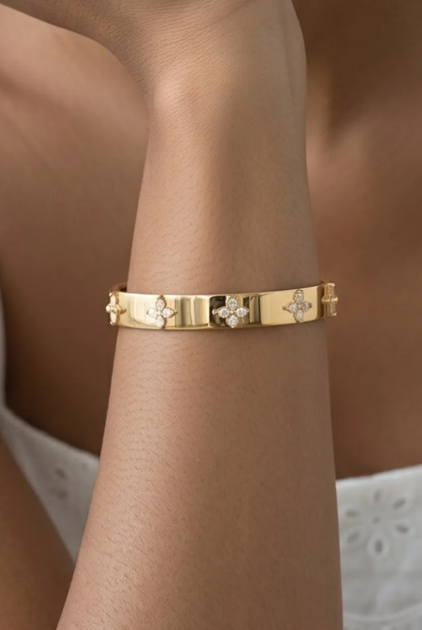 Uchi & Soto Kinmokusei bracciale oro misura unica floreale