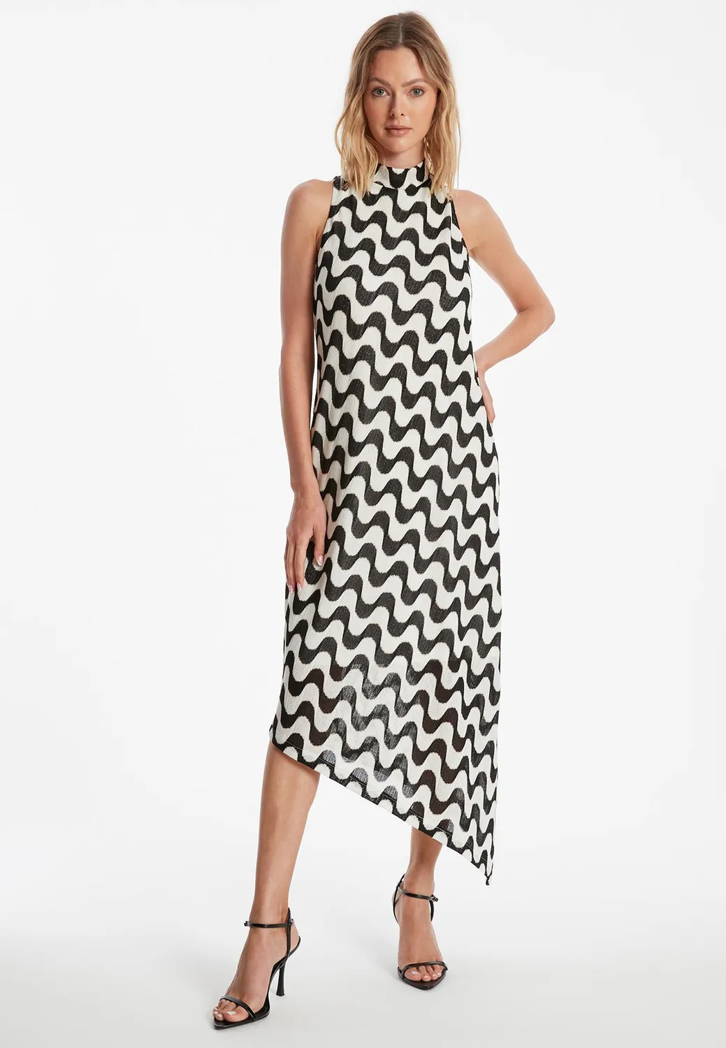 Ana Alcazar Zola abito midi maglia onde