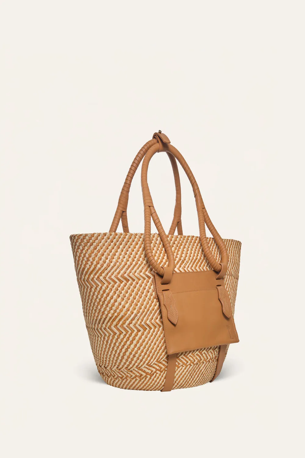 Johanna Ortiz Destination Seaside borsa tote paglia camel