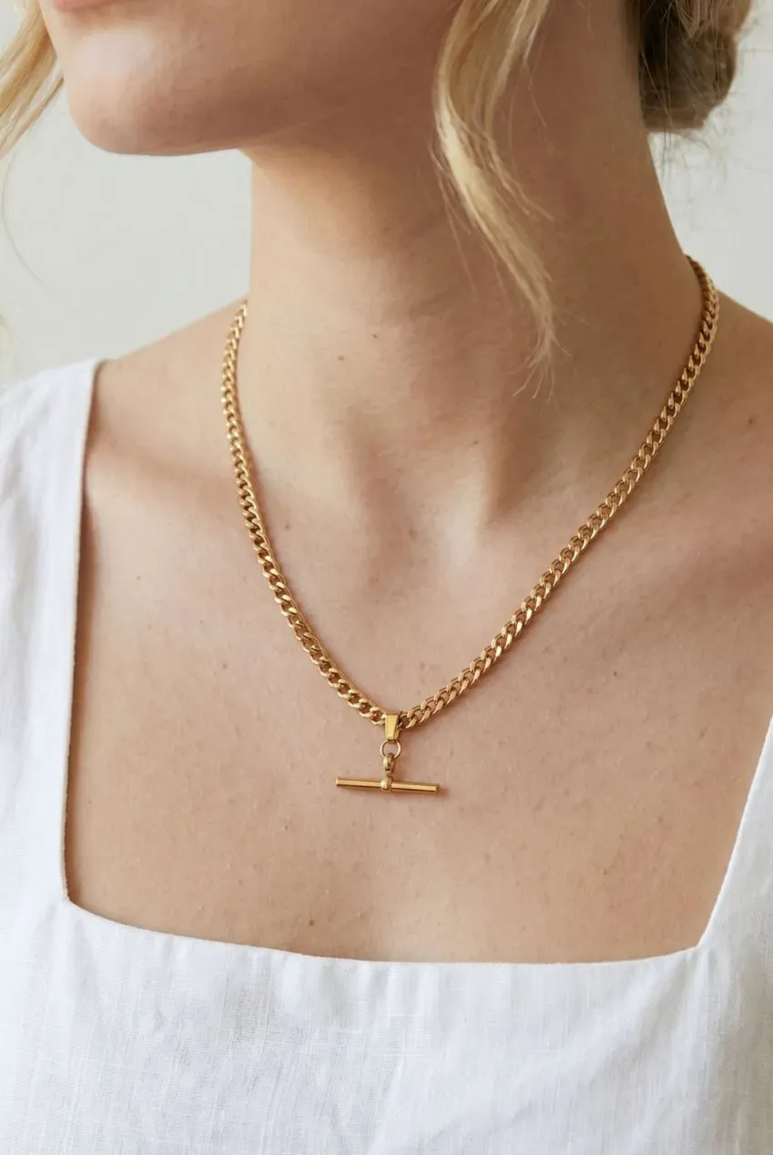Uchi & Soto Kin Gold T-Bar collana oro catena groumette