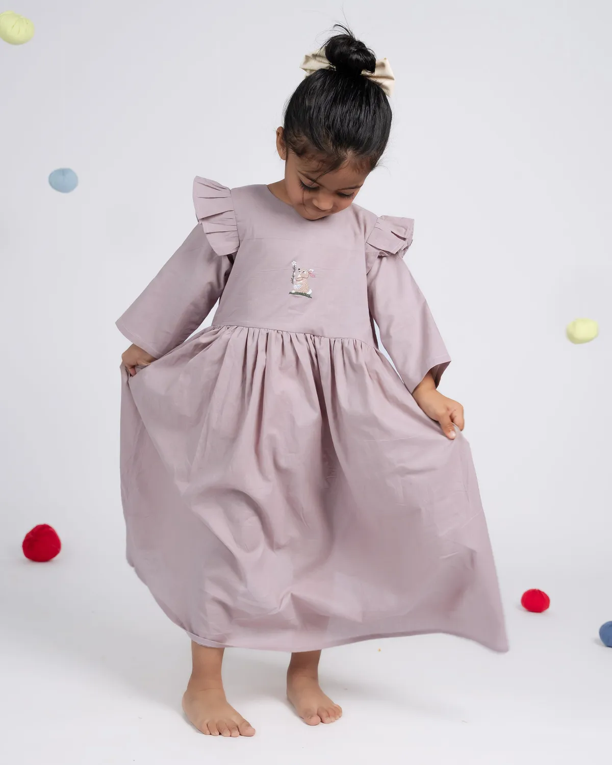 Our Dve Caramel Cloud abito bimba rosa cenere