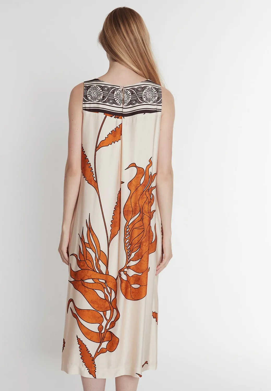 Ana Alcazar Palea vestito midi raso marrone