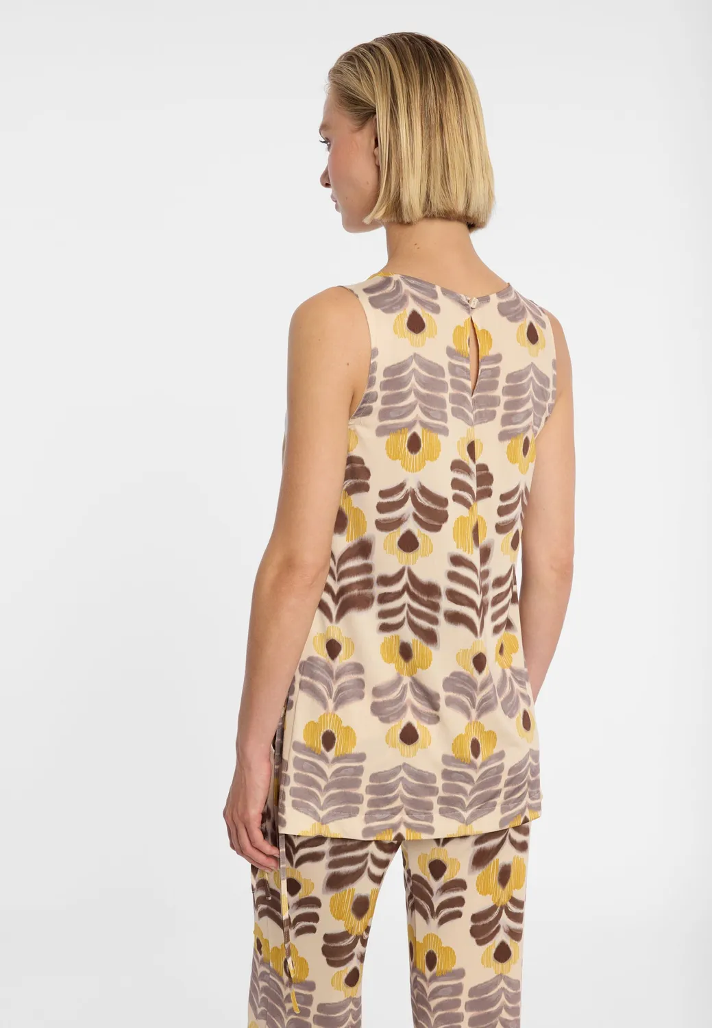 Ana Alcazar Duela top tunica jersey marrone