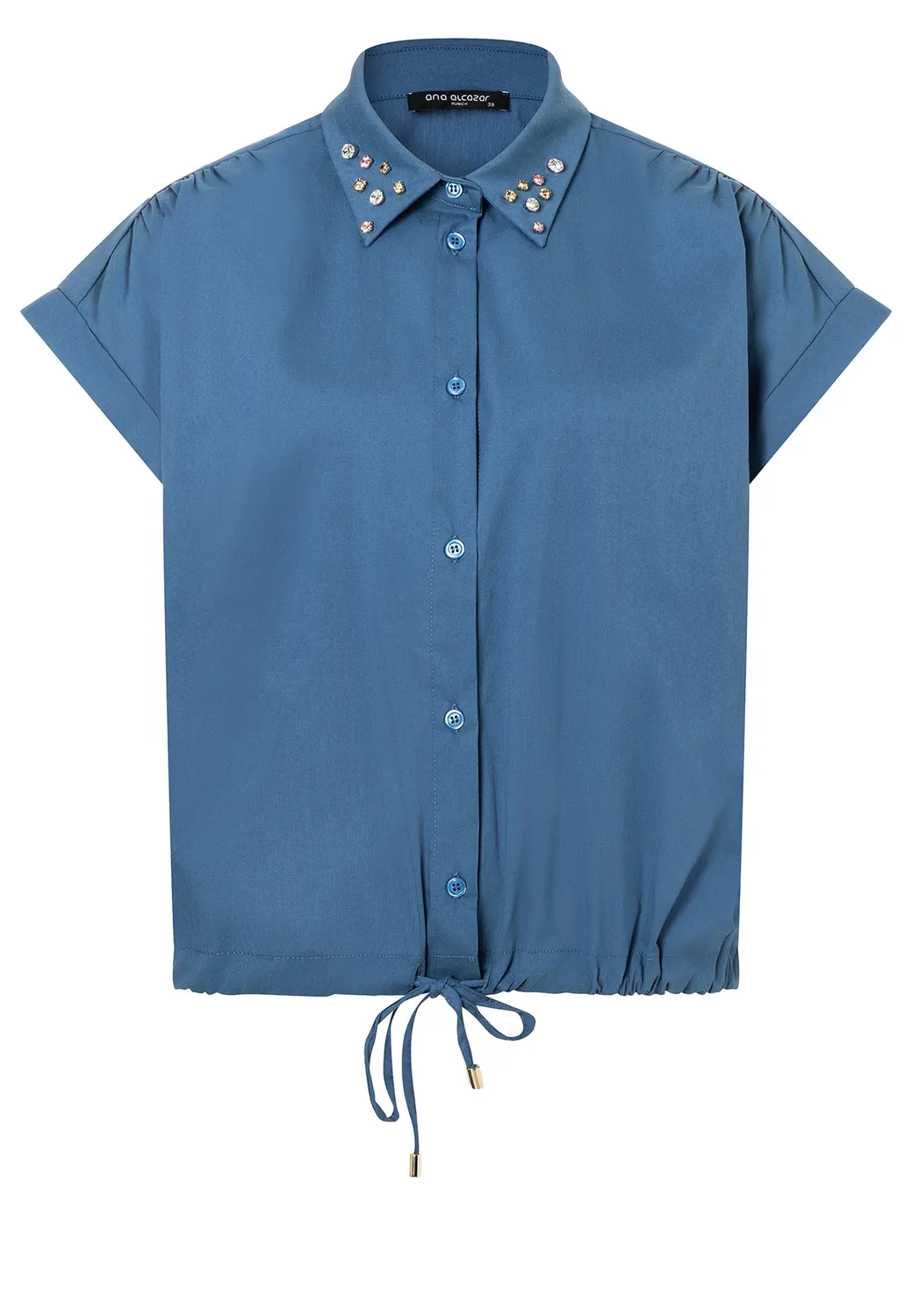 Ana Alcazar Doyla camicia azzurra maniche corte