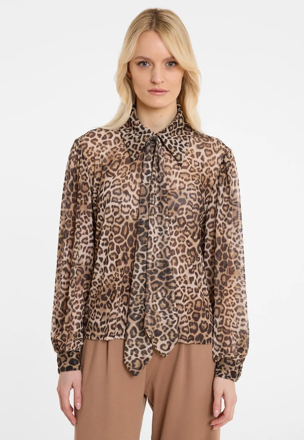 Ana Alcazar Aylea Camicetta Leopardata Fiocco