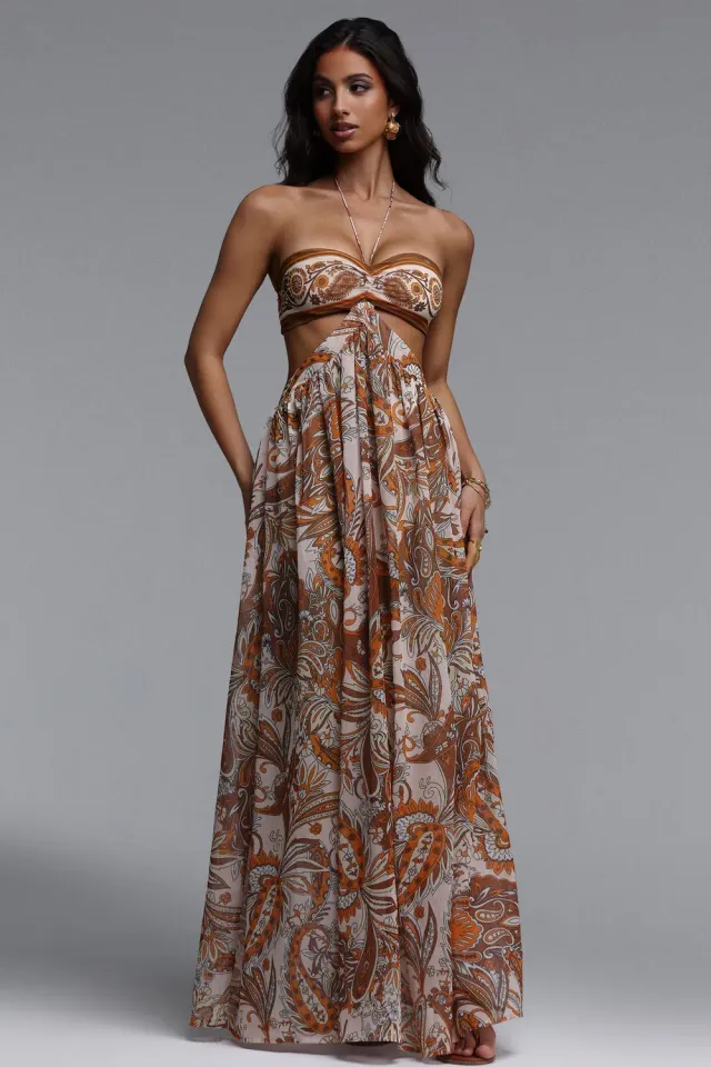 Bella Barnett Polasa abito maxi floreale chiffon senza maniche
