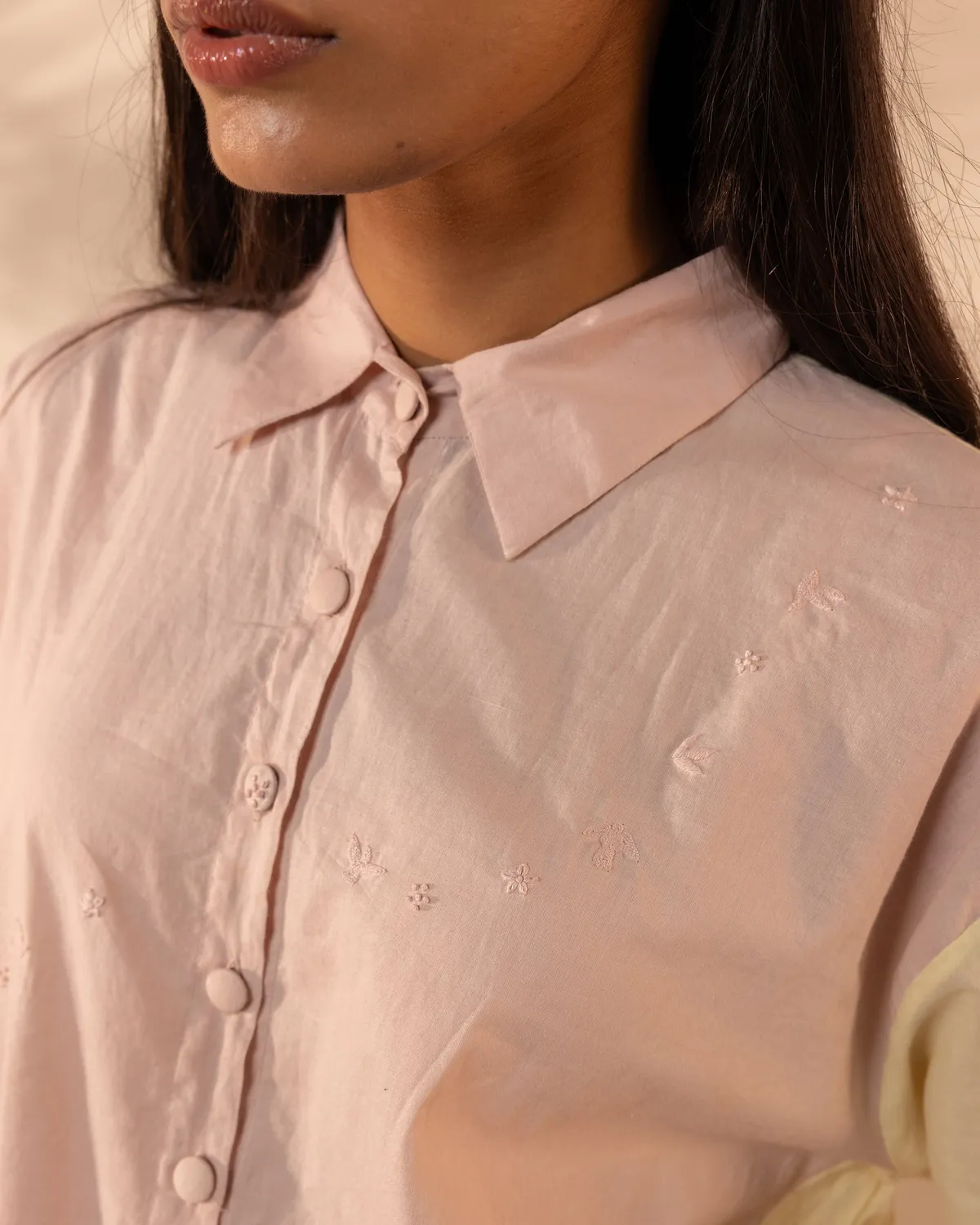 Our Dve Breeze camicia cotone rosa giallo taglia unica