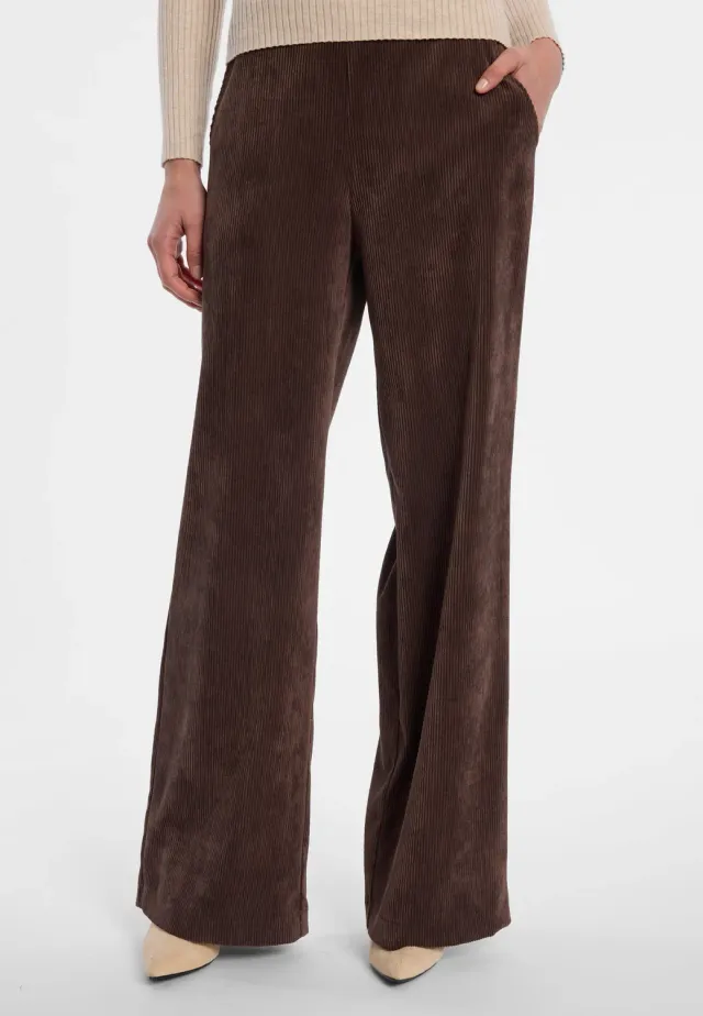 Ana Alcazar Enliria pantaloni velluto marrone palazzo