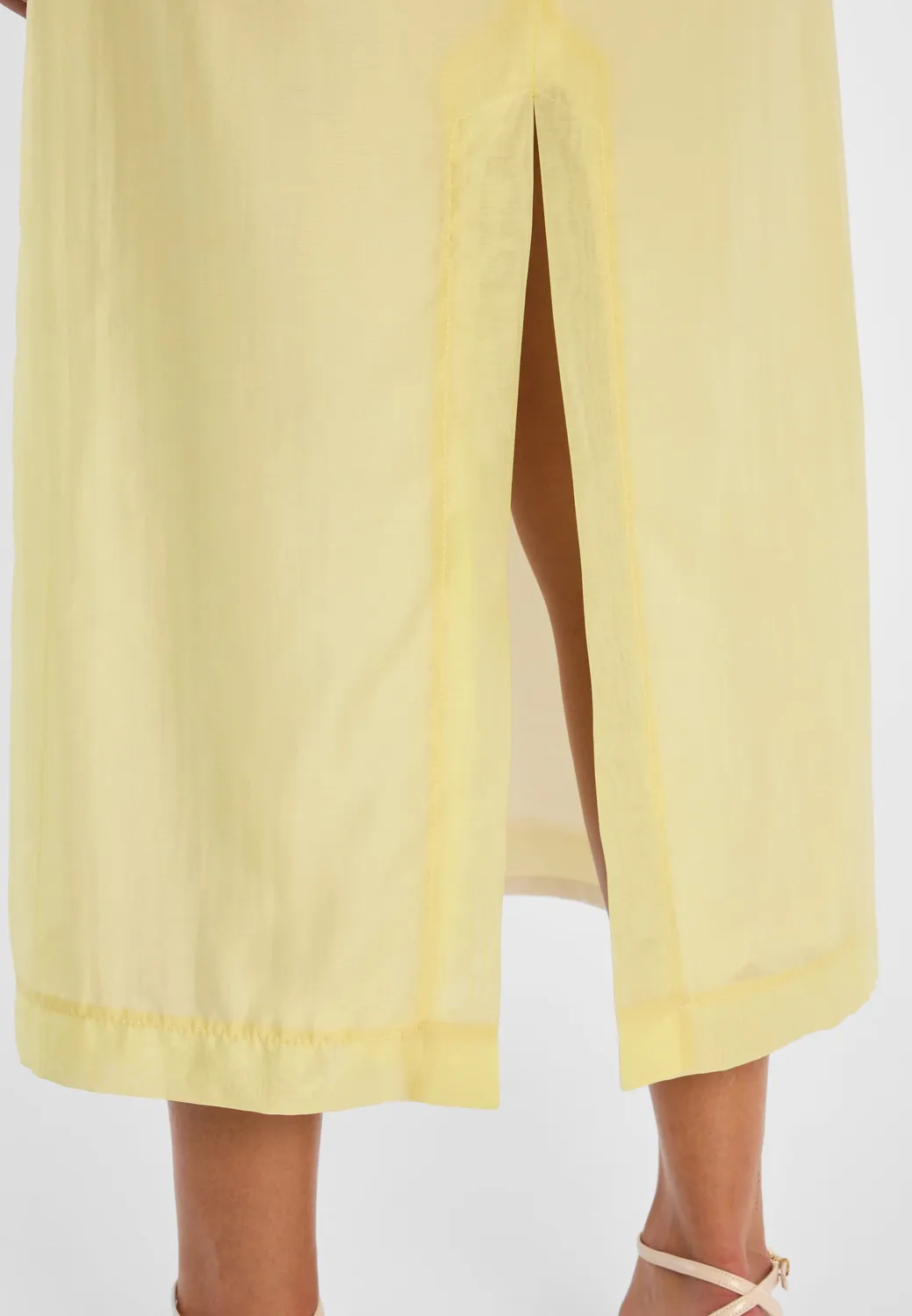Ana Alcazar Dawna abito midi giallo pastello lyocell
