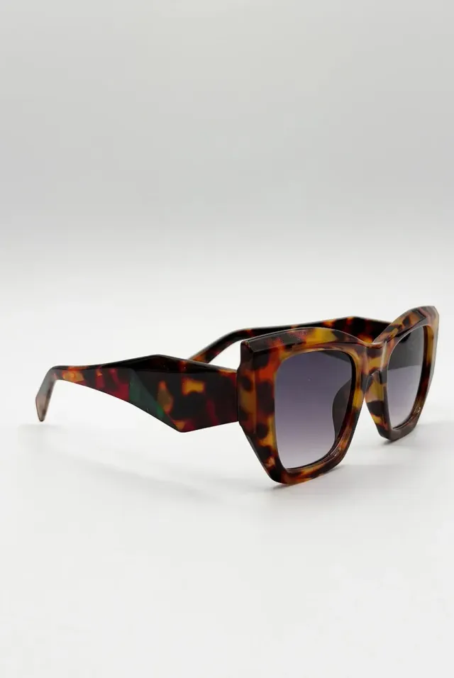 SVNX Square Cat-Eye occhiali da sole tartarugato UV400
