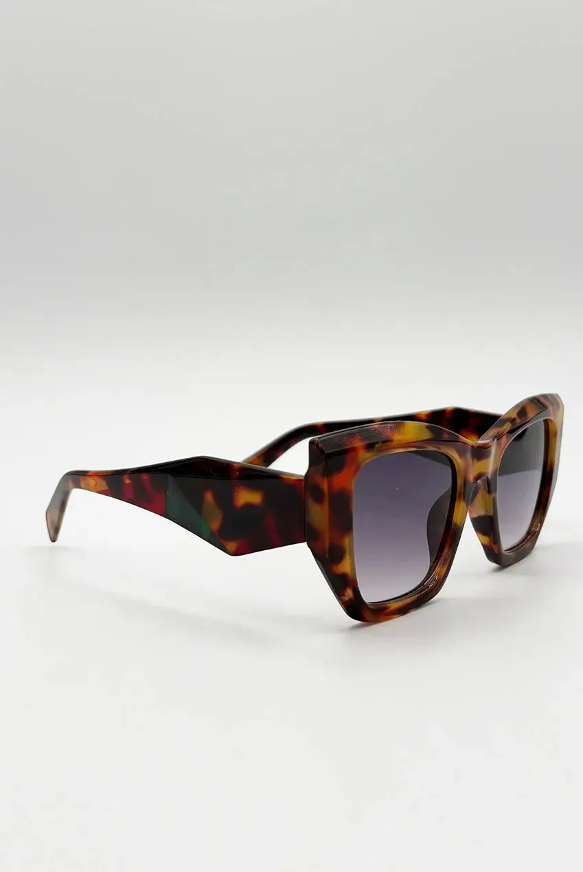 SVNX Square Cat-Eye occhiali da sole tartarugato UV400