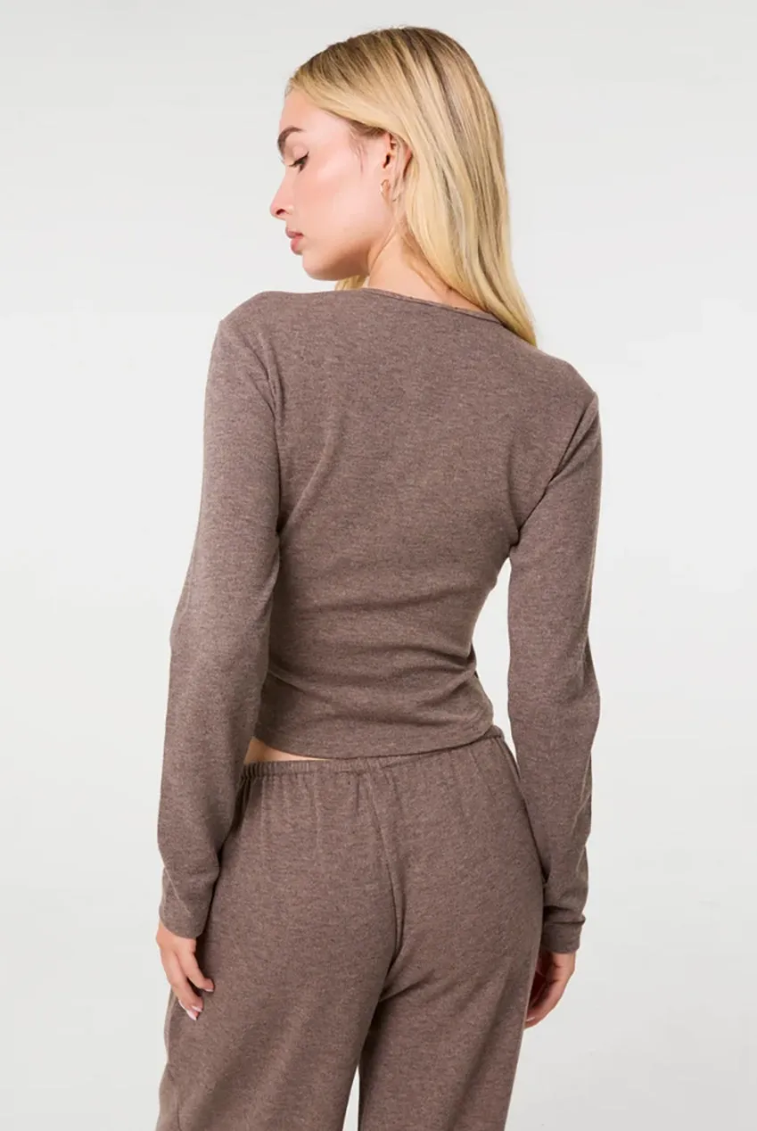 Pink Vanilla Button Up cardigan mocha M coste abbottonato