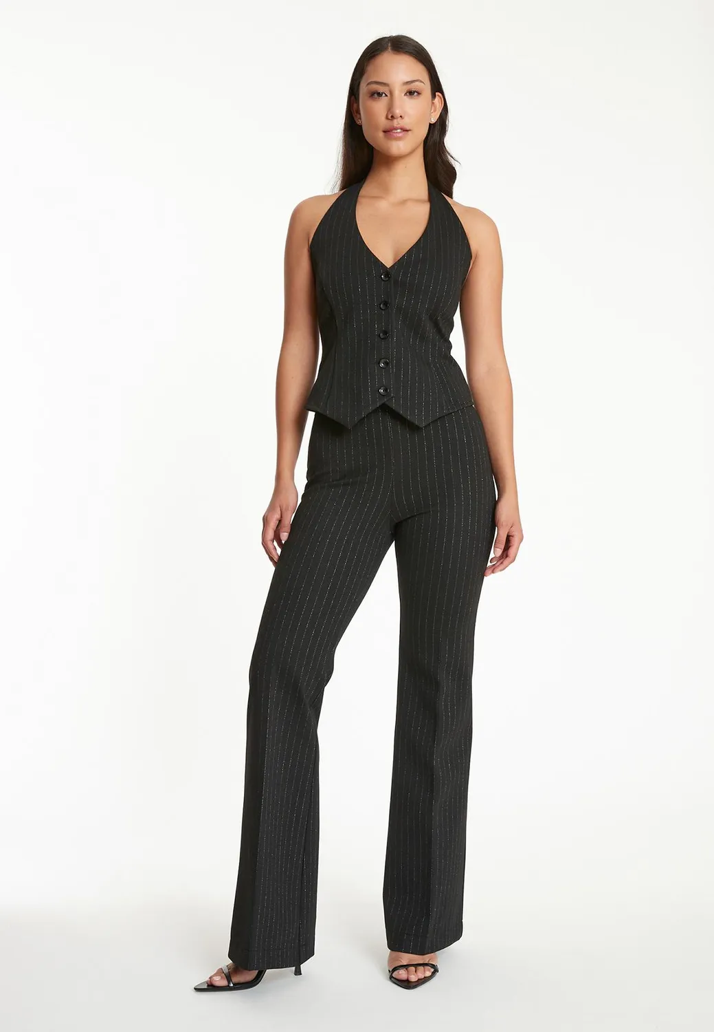 Ana Alcazar Tawa gilet gessato halter