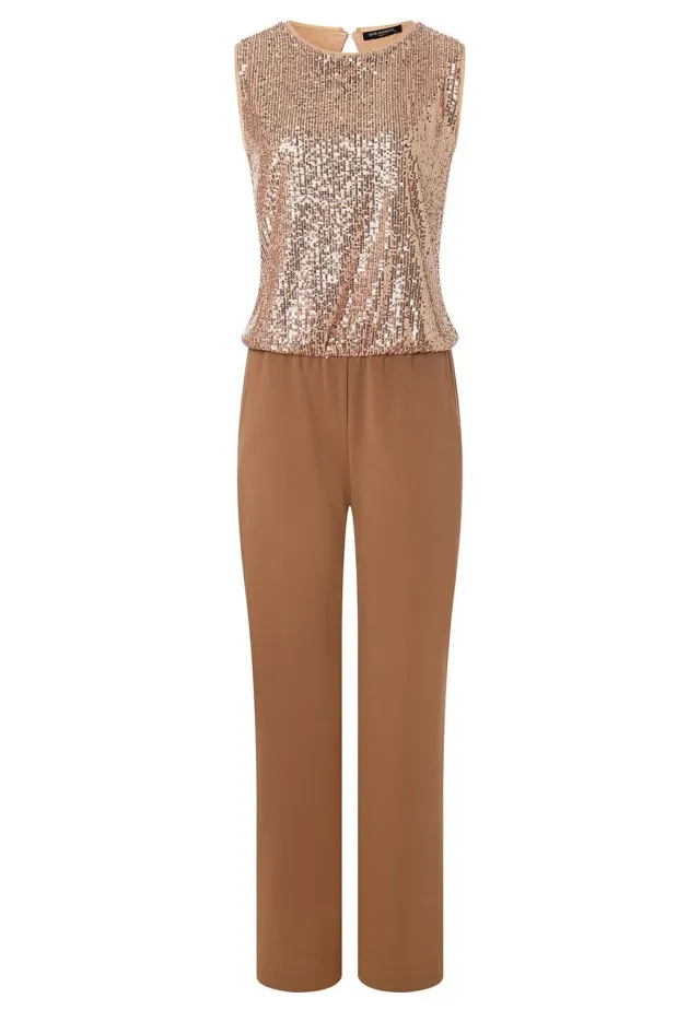 Ana Alcazar Paamy tuta elegante paillettes oro rosa