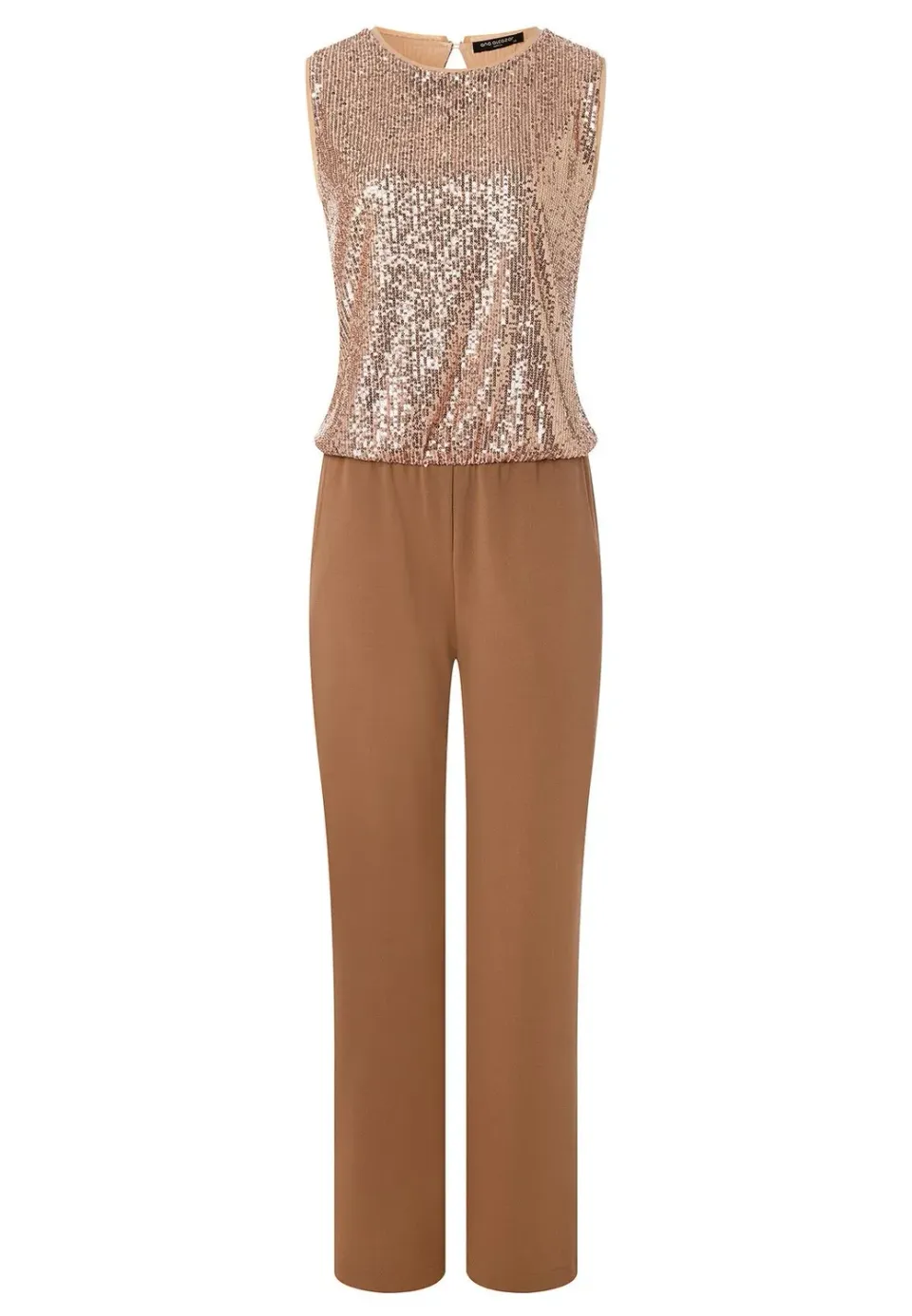Ana Alcazar Paamy tuta elegante paillettes oro rosa