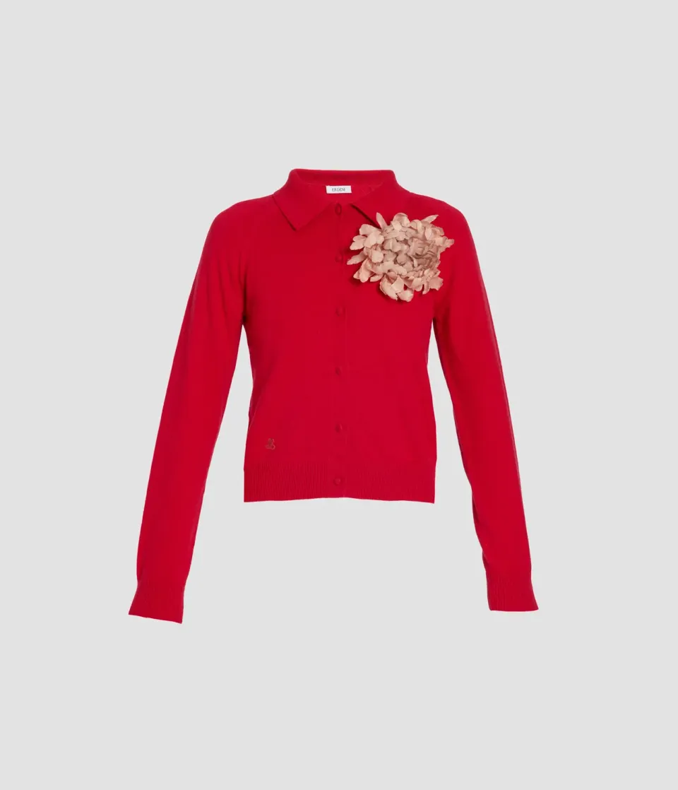 Erdem Floral Corsage Knit cardigan spilla fiore