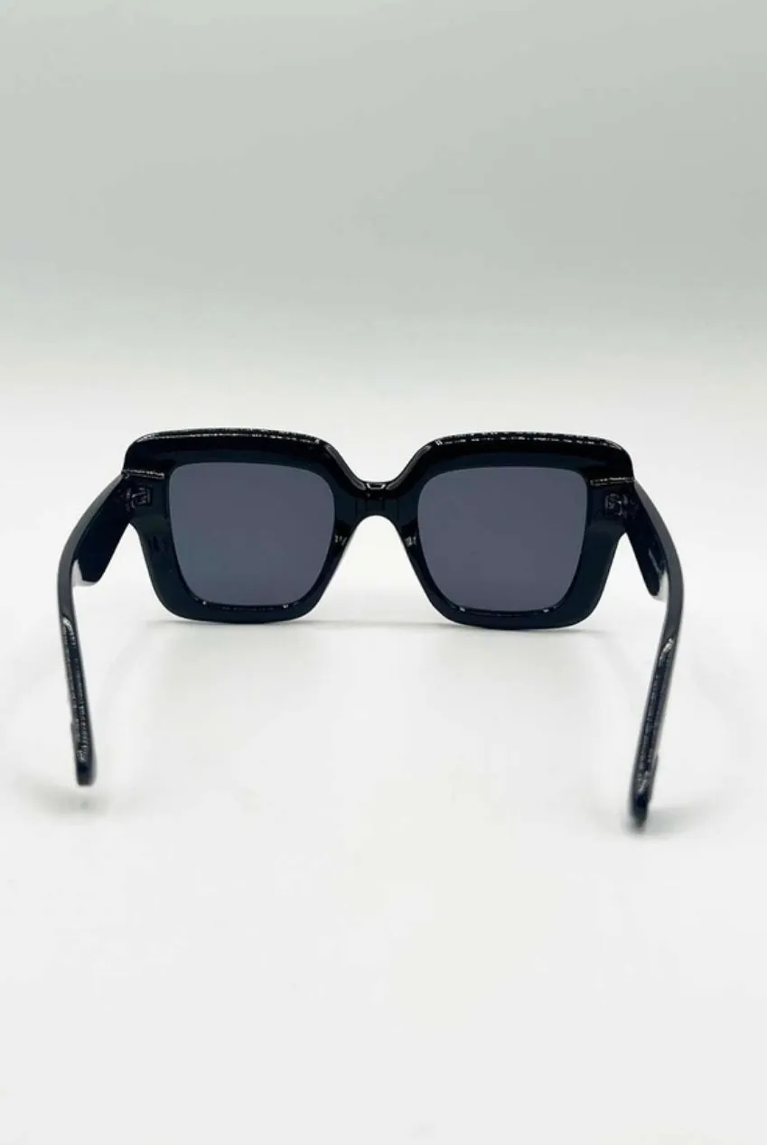SVNX Bold Square occhiali da sole neri UV400 categoria 3