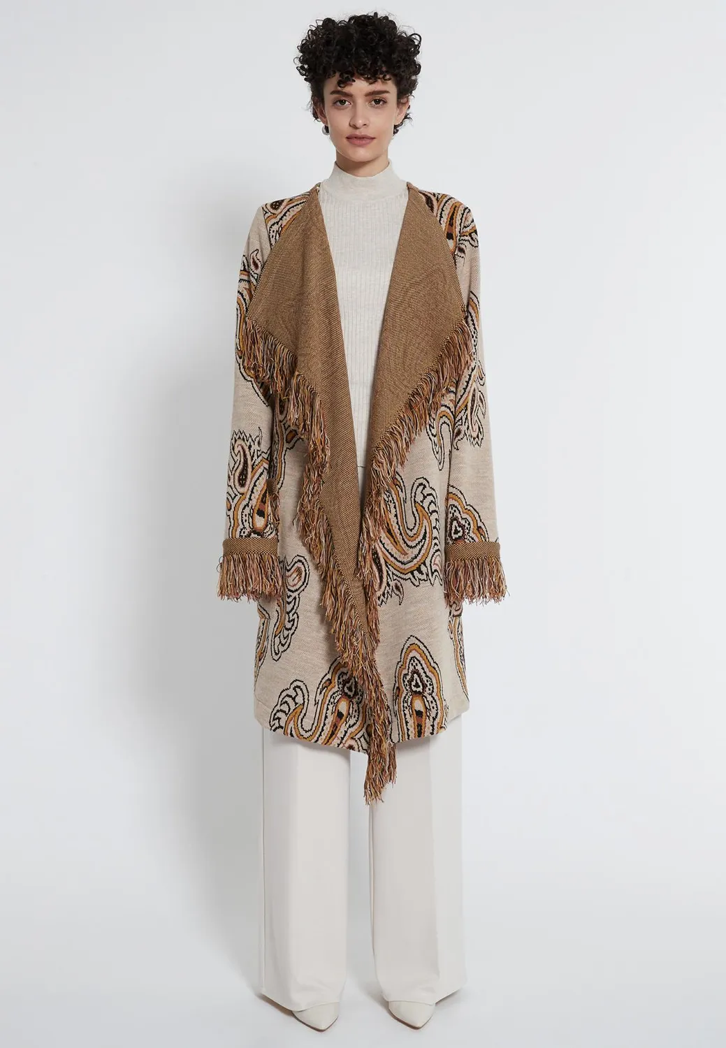 Ana Alcazar Habera cardigan paisley frange multicolor