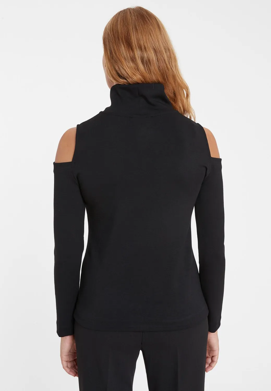 Ana Alcazar Senara top jersey nero cut-out spalle