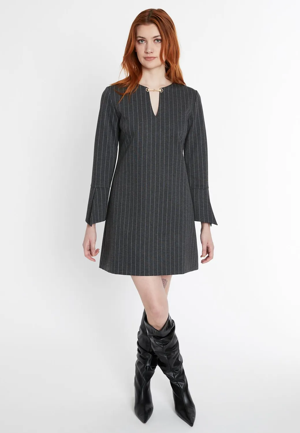 Ana Alcazar Solwy abito jersey grigio linea A