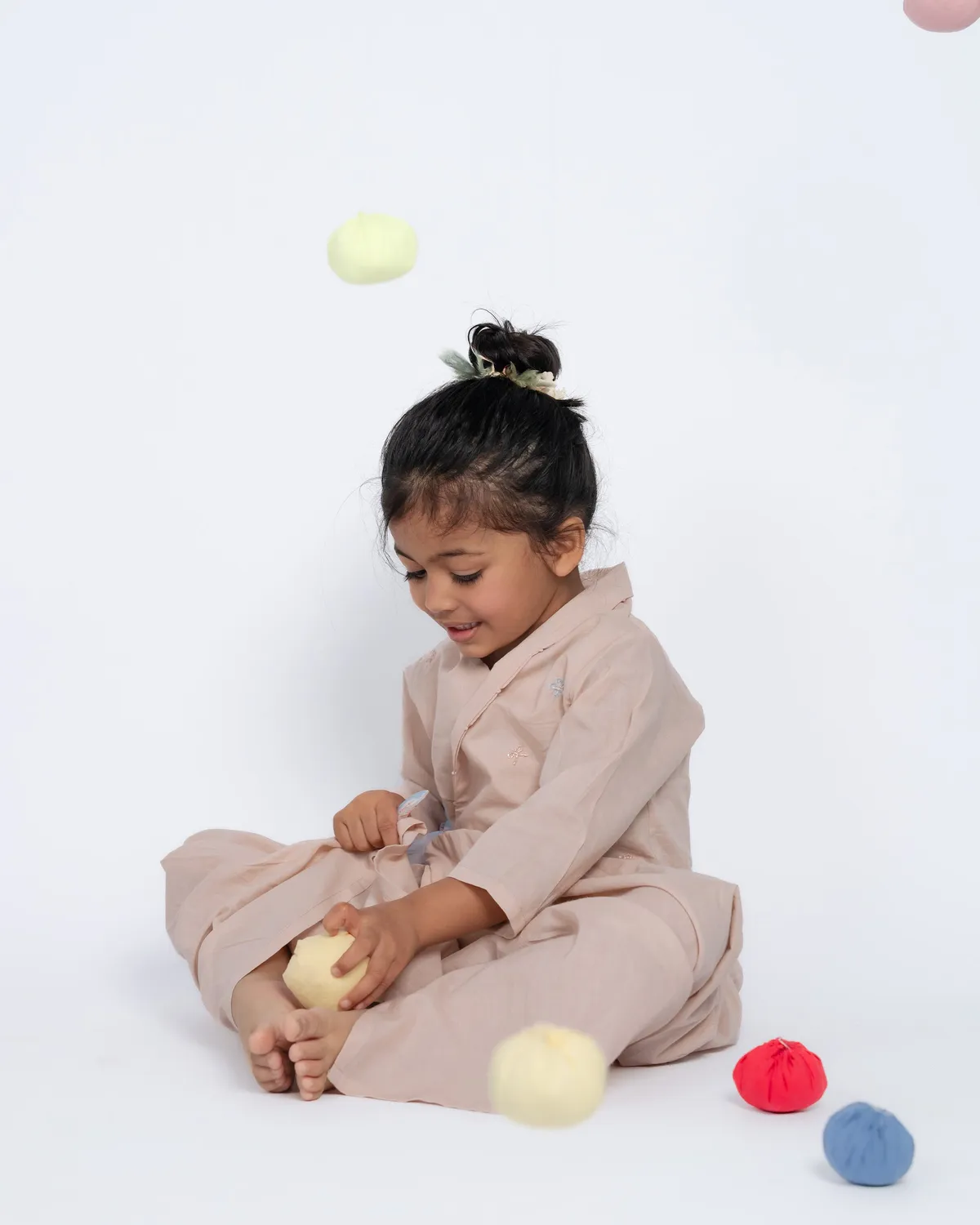 Our Dve Bella abito bambina rosa flamingo cotone