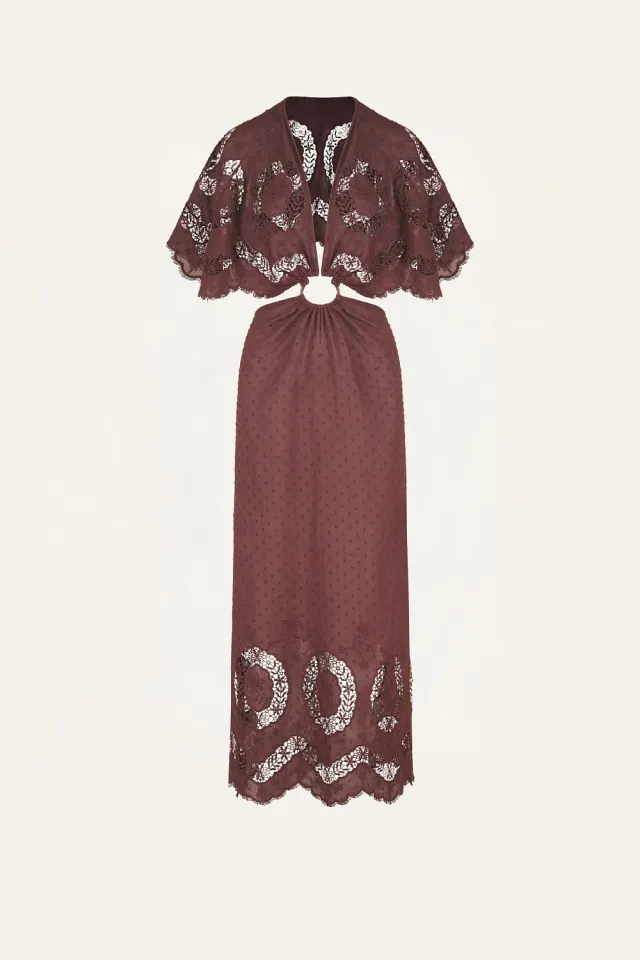 Johanna Ortiz Paradise Dress abito vino 98% cotone