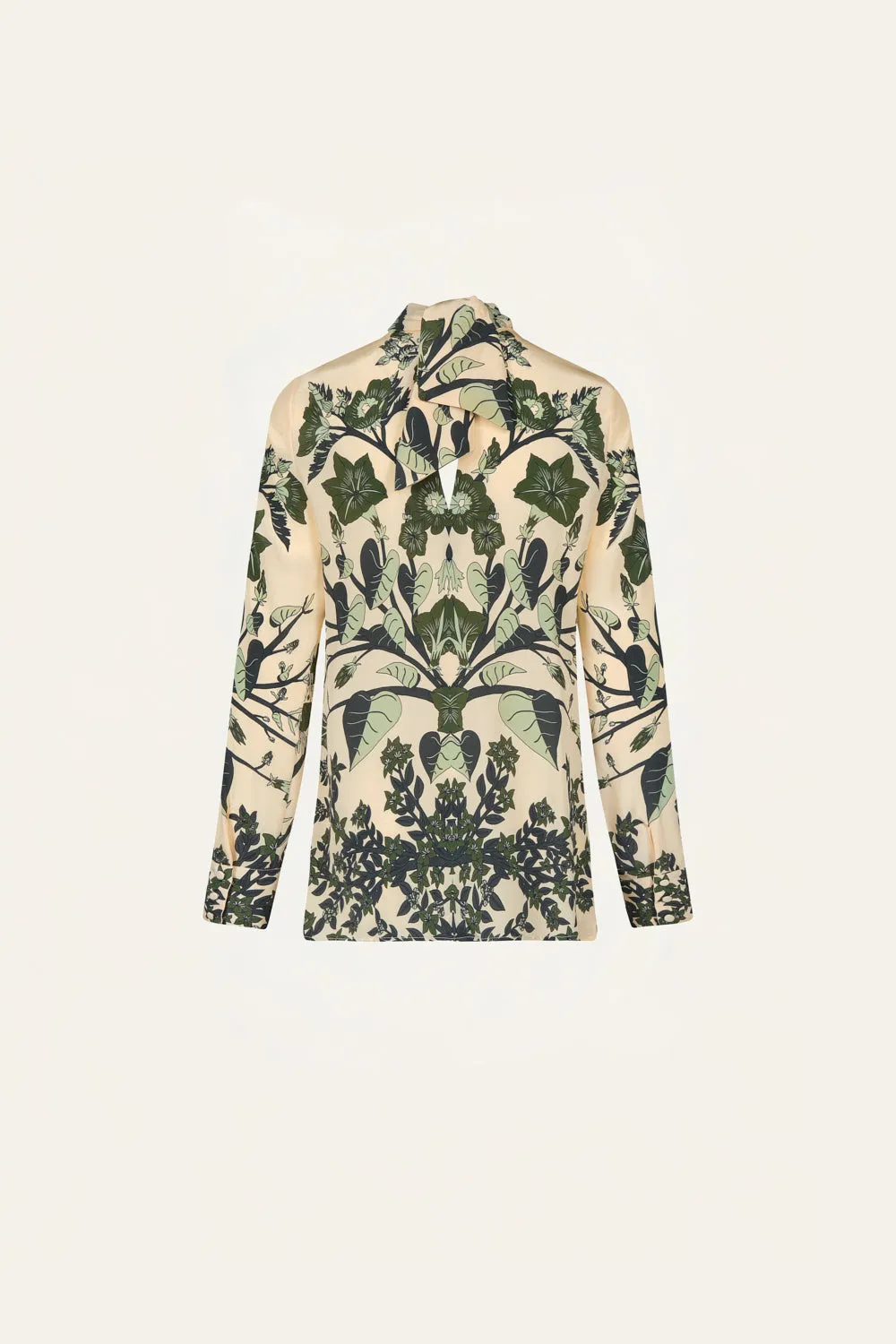 Johanna Ortiz Heavenly Garden top seta verde ecru
