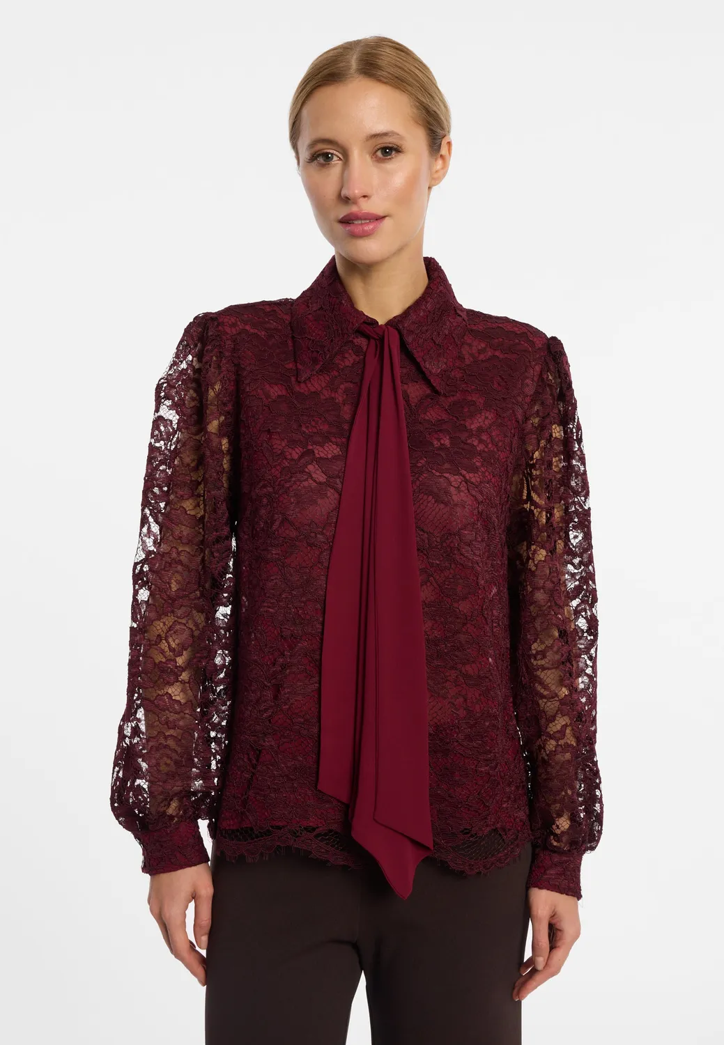 Ana Alcazar Enoloris blusa in pizzo bordeaux