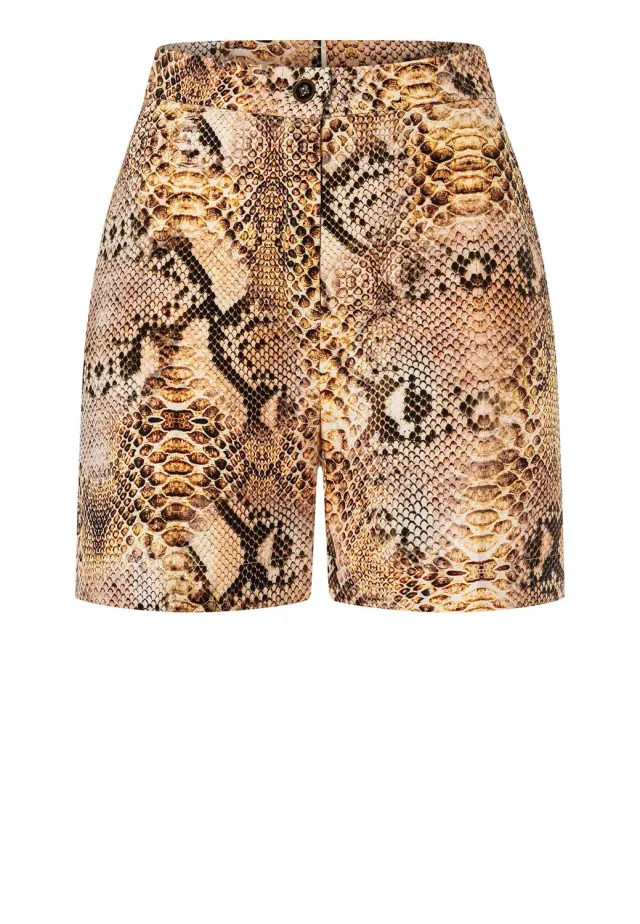 Ana Alcazar Paita shorts raso stampa pitonata