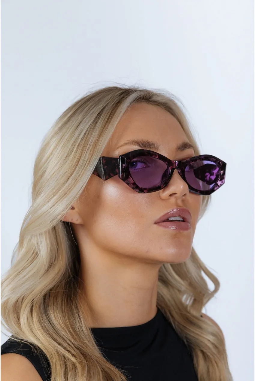 SVNX Retro Polygonal Cat-Eye occhiali viola