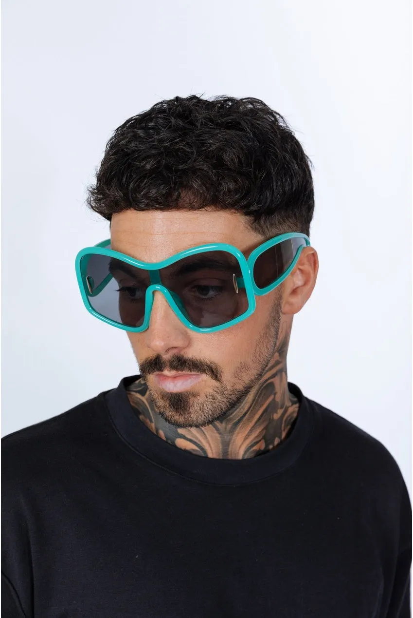 SVNX Square Oversized occhiali da sole aqua grey UV400