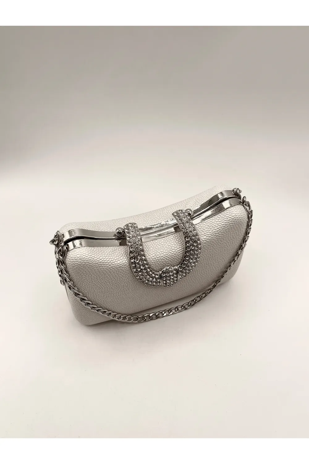 SVNX Shimmer pochette argento catena doppia