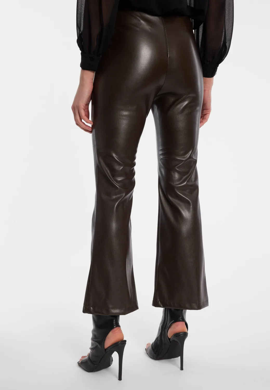 Ana Alcazar Elurima pantaloni cropped svasati marrone